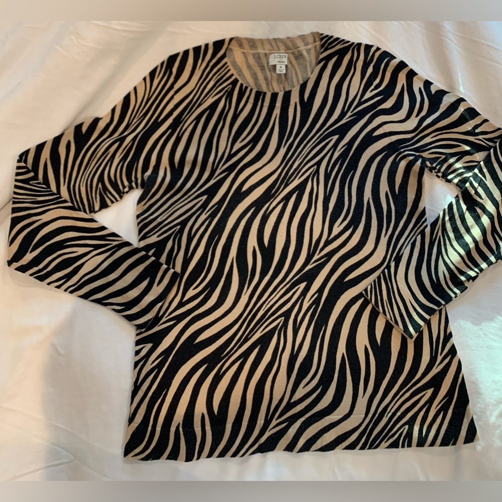 100% COTTON ZEBRA SWEATER BY JCREW FACTORY